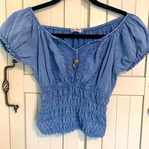 Light Denim Crop Top